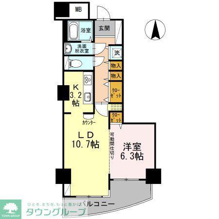 品川シーサイドビュータワーII(1LDK/8階)の間取り写真