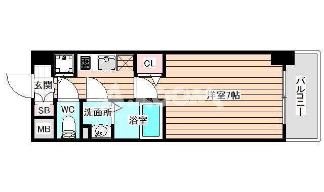 アドバンス西梅田グルーヴ(1K/4階)の間取り写真