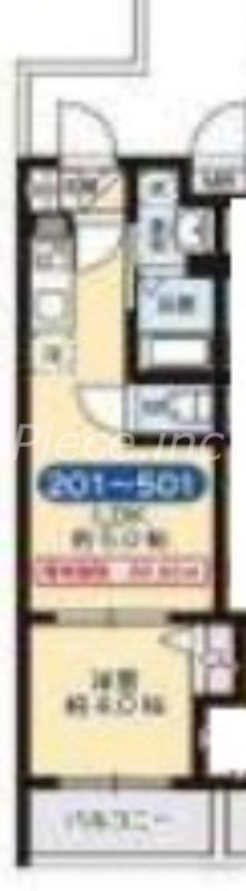 AXIA M CITY大阪瑞光(1LDK/2階)の間取り写真