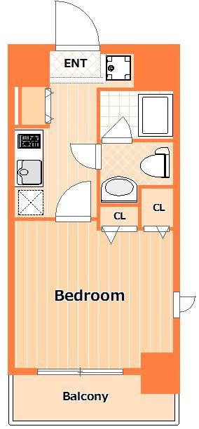 SHOKEN RESIDENCE横浜桜木町(1K/3階)の間取り写真