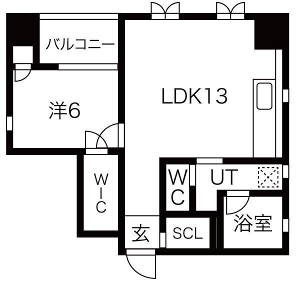 RINASCERE(1LDK/2階)の間取り写真