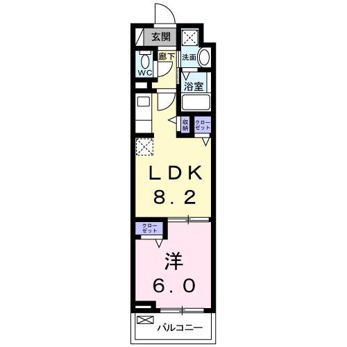 フォンテ クレラ(1LDK/5階)の間取り写真