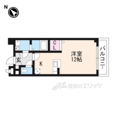 サニーサイドテラスK(ワンルーム/2階)の間取り写真