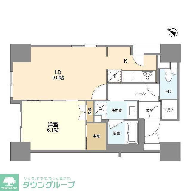 LASANTE五反田(1LDK/6階)の間取り写真