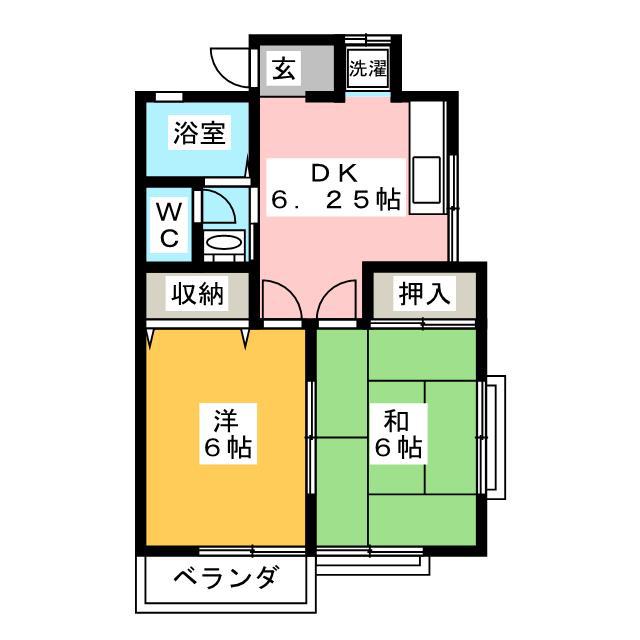 アネックスユウ(2DK/2階)の間取り写真