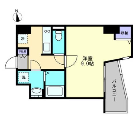 S-FORT高松中野町(1K/2階)の間取り写真