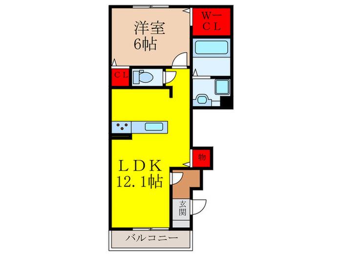 DUO T&Y(1LDK/1階)の間取り写真