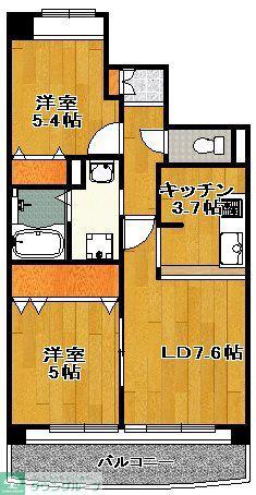 レシェンテ御塚山(2LDK/2階)の間取り写真