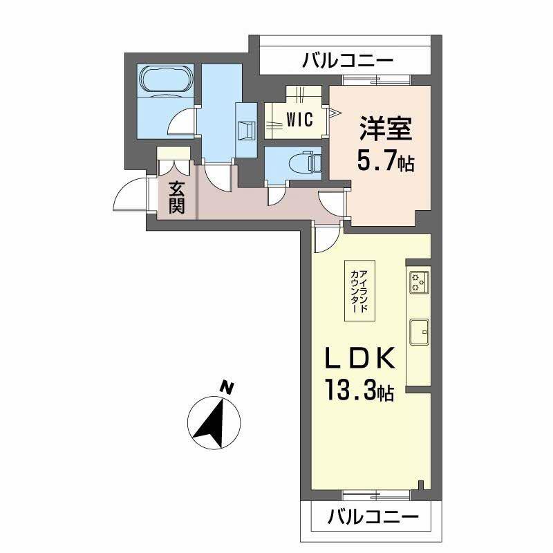 エステラ己斐(1LDK/3階)の間取り写真