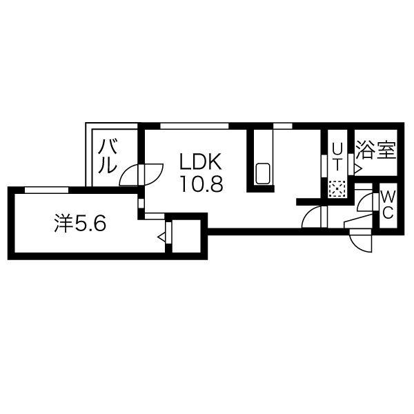 S-ASAHI(1LDK/3階)の間取り写真