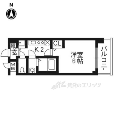 プレサンス京都五条天使突抜(1K/5階)の間取り写真