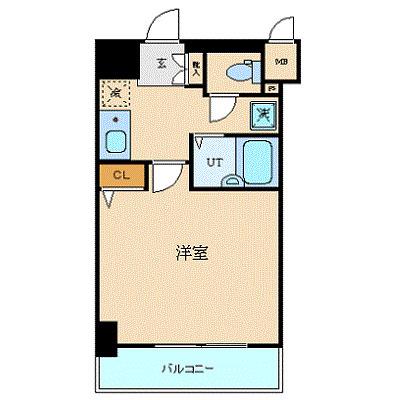 プレール・ドゥーク住吉(1K/6階)の間取り写真