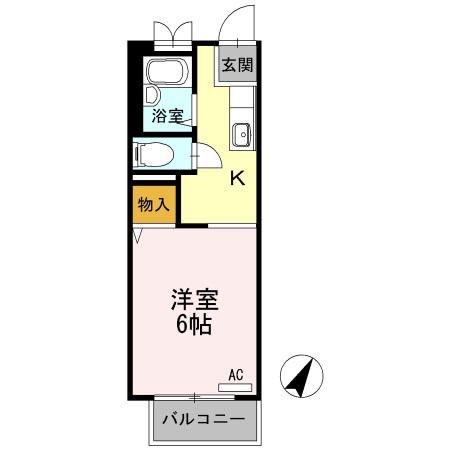プレッソ(1K/3階)の間取り写真
