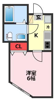KEIAI RESIDENCE 北柏(1K/1階)の間取り写真
