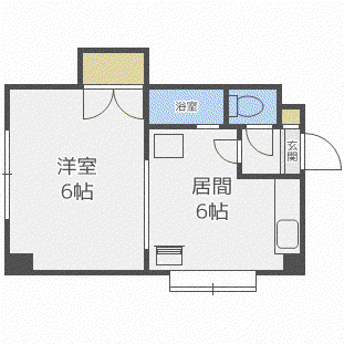 ダイアナ麻生マンション(1DK/5階)の間取り写真