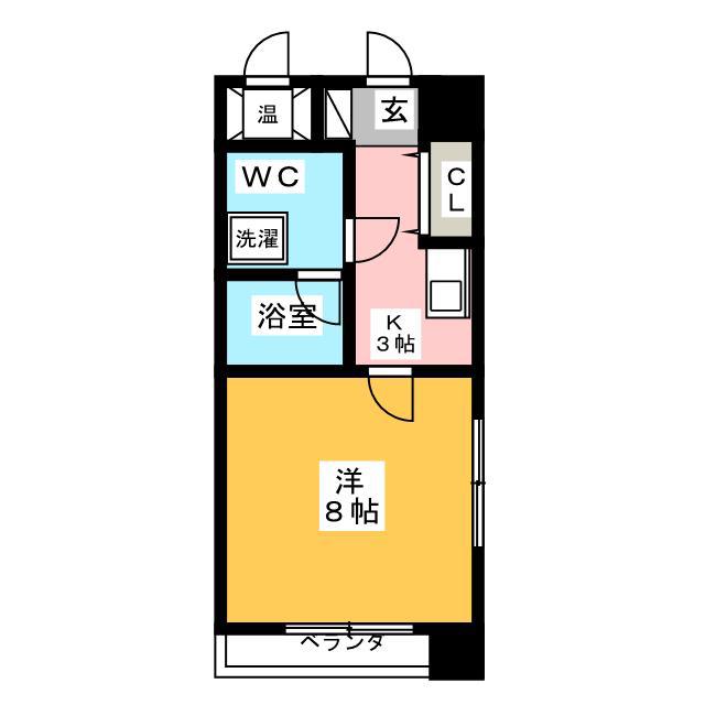 PIGEON VERT(1K/8階)の間取り写真