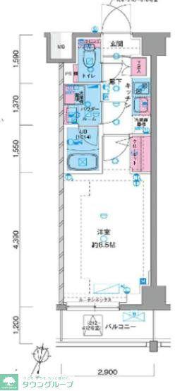 GENOVIA本羽田SKYGARDEN(1K/2階)の間取り写真