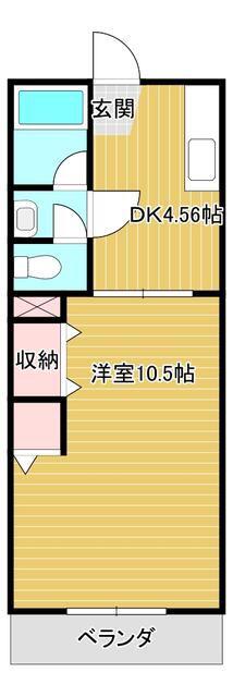 サンフラワーKII(1DK/1階)の間取り写真