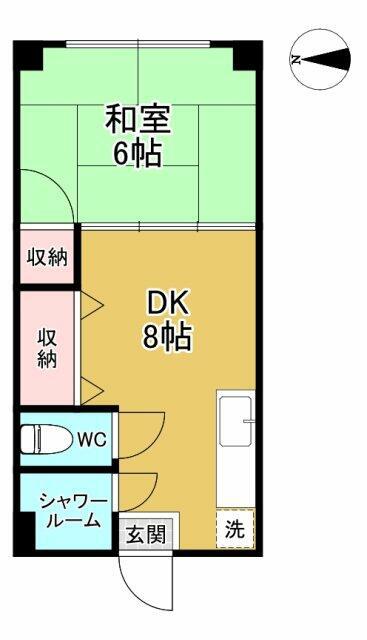 豊田ハイツ(1DK/2階)の間取り写真
