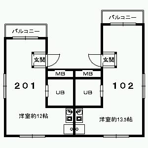 エクセレンテ宝塚(ワンルーム/1階)の間取り写真