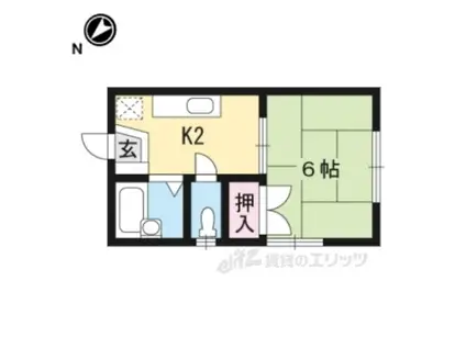 シティーハウス(1K/2階)の間取り写真