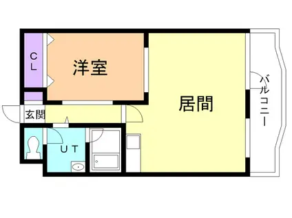 ガーネット(1LDK/1階)の間取り写真