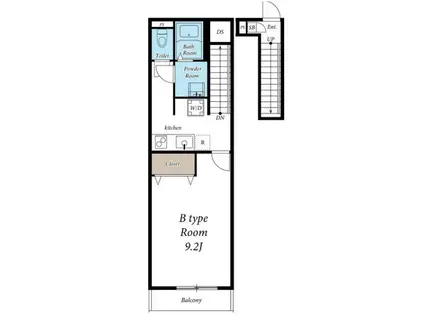 リブリ・ショコラ(1K/2階)の間取り写真