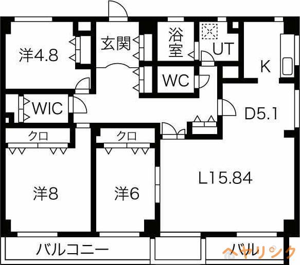 プロクシー貴船(3LDK/2階)の間取り写真