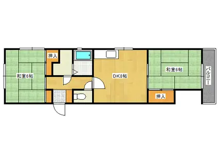 コーポ浜村(2DK/1階)の間取り写真