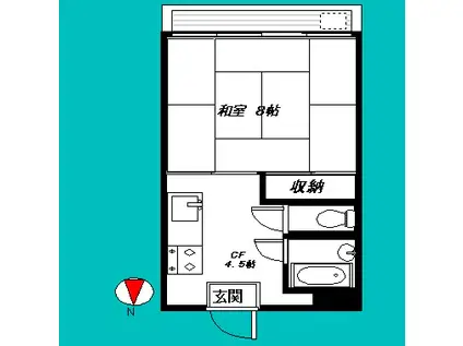 伊藤ビル(1K/3階)の間取り写真