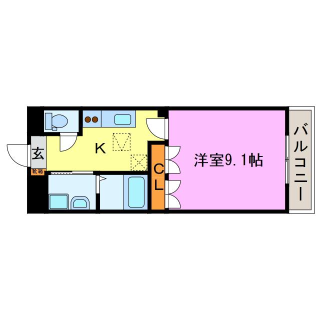 TEAMIWATA(1K/1階)の間取り写真