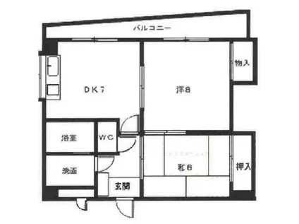 泉が丘マンション(2DK/2階)の間取り写真