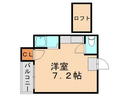 エルアビオン本城東(ワンルーム/1階)の間取り写真