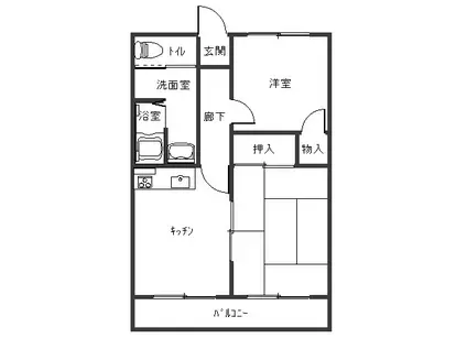 マンション花笠(2DK/3階)の間取り写真