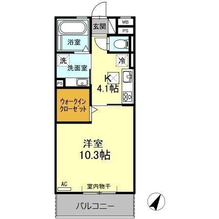 THE FIRST(1K/1階)の間取り写真