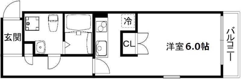 CONOIE平安(1K/3階)の間取り写真