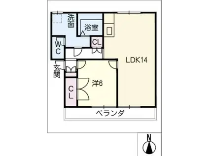コルミー本郷(1LDK/3階)の間取り写真