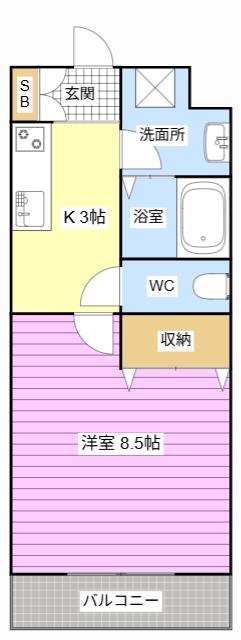 リュミエール(1K/2階)の間取り写真
