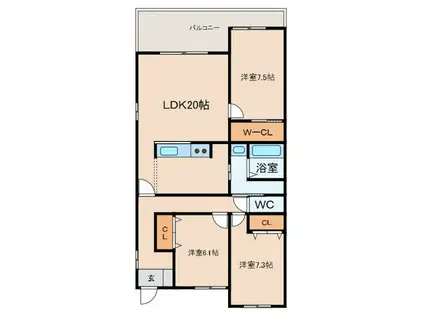 マレ・グランデII(3LDK/2階)の間取り写真