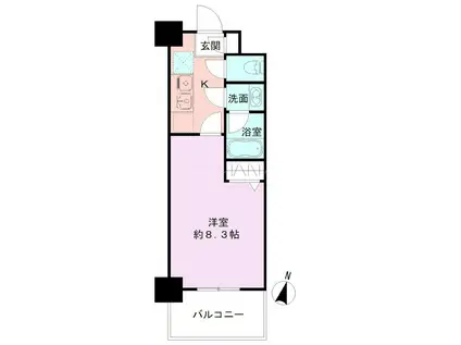 BUENA笹口弐番館(1K/2階)の間取り写真