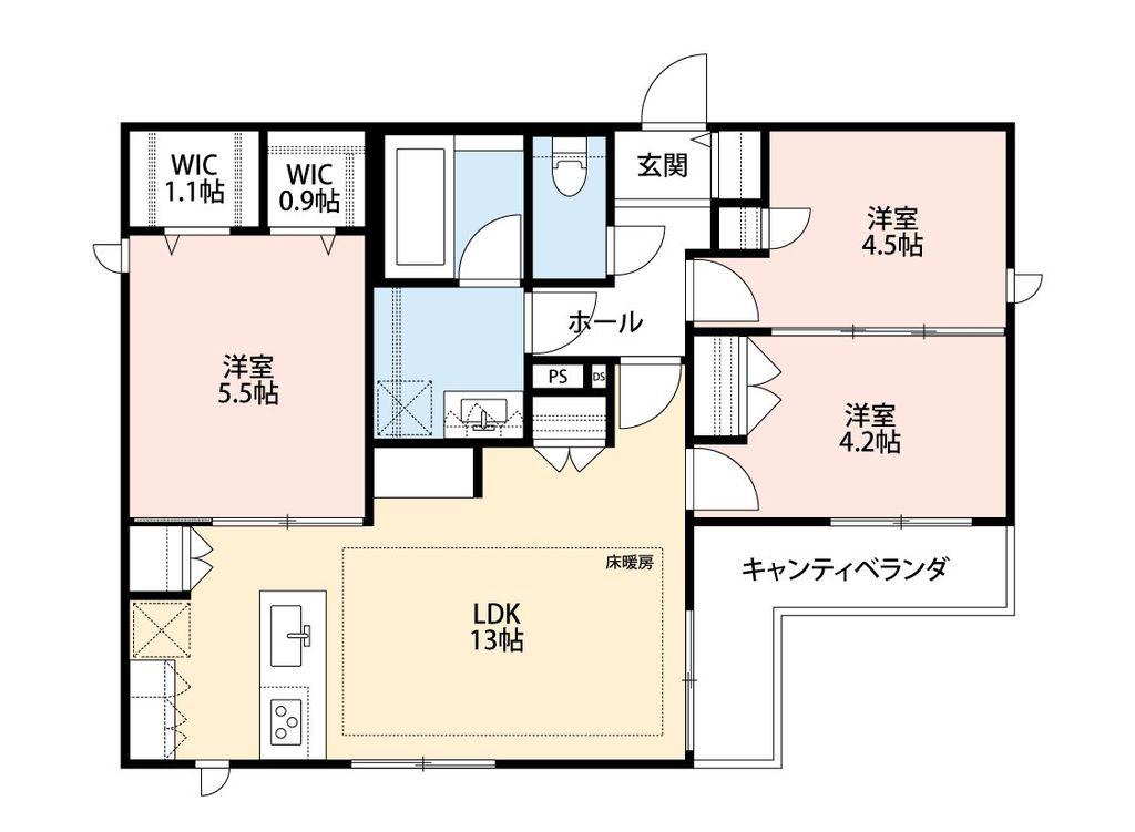 SWEET ROOTSくすのき台(3LDK/3階)の間取り写真
