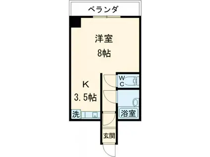イッツビル(ワンルーム/4階)の間取り写真