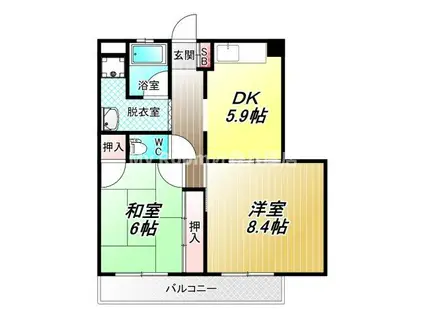 山本マンション(2DK/3階)の間取り写真