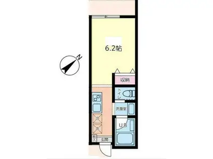 ヴァンヴェール白鳥(ワンルーム/2階)の間取り写真