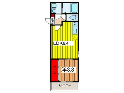グランM(1LDK/3階)の間取り写真