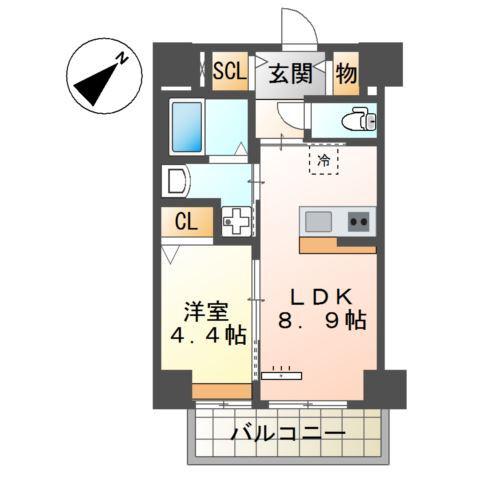 セラヴィ箱崎(1LDK/3階)の間取り写真