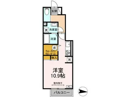 REKORA(ワンルーム/1階)の間取り写真