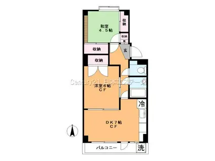 マンション旗の台(2DK/2階)の間取り写真