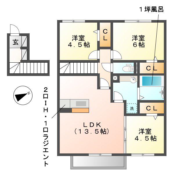 イーリオ(3LDK/2階)の間取り写真