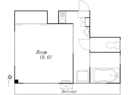 川島ビル(1K/3階)の間取り写真